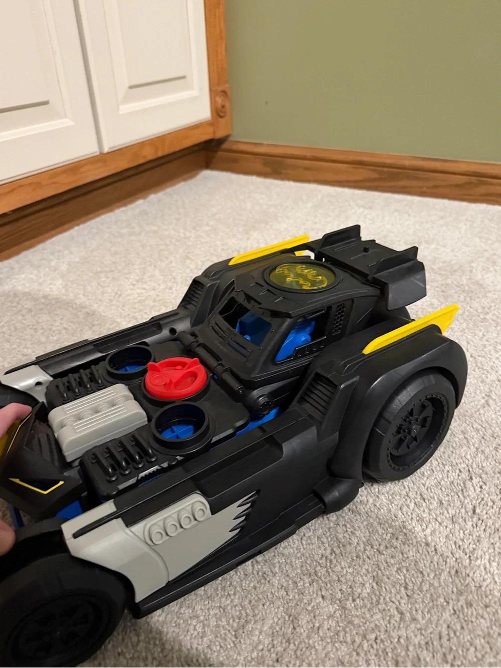 Kids Batbot Transforming Toy Vehicle - Black & Blue with Yellow Accents